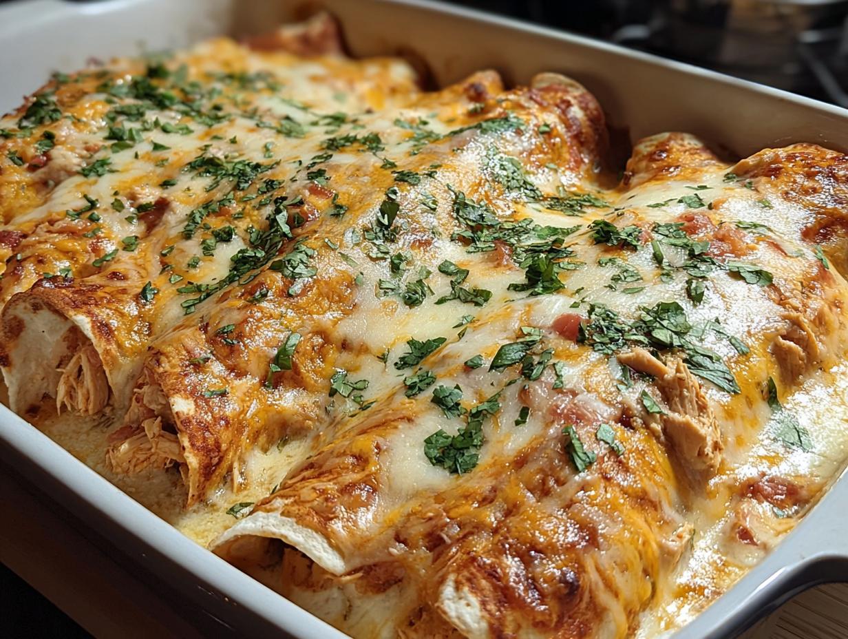 Amazing Queso Chicken Enchiladas in 45 Mins