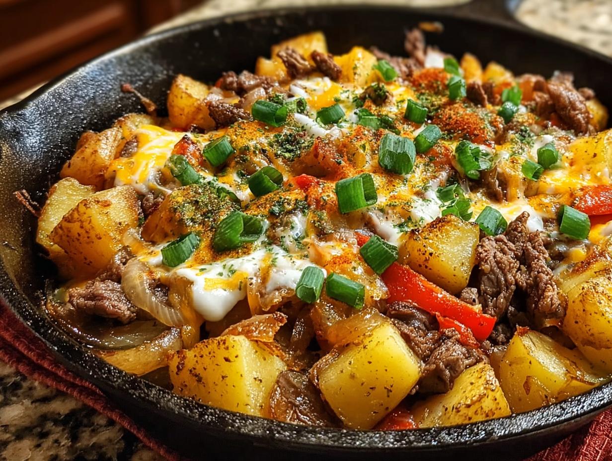 Sizzling Cheesesteak Potato Skillet: 1 Must-Try - Sizzling Cheesesteak Potato Skillet - additional detail